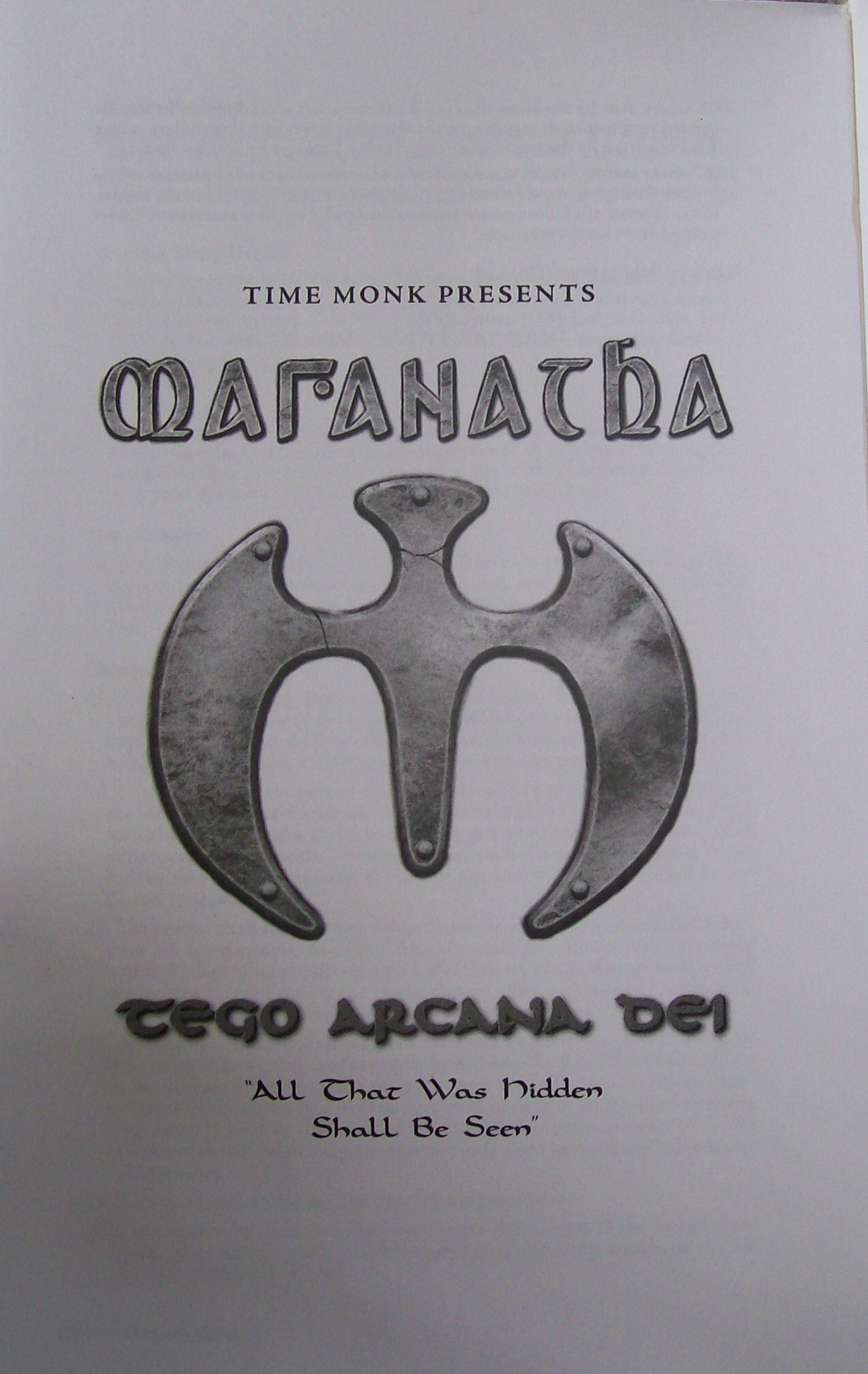 The Symbol on the Cover of the Maranatha-Et in Arcadia Ego Puzzle Book