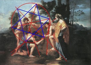 Hidden Hexagram in Poussin Et in Arcadia Ego Painting