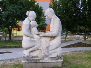 Parents with child Sculpture in Bratislava