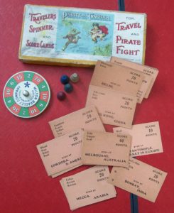 old board game pieces for Pirate and Traveler milton bradley