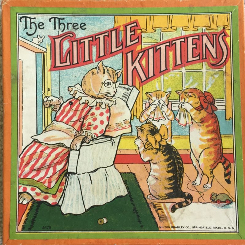 Old Board Game by Milton Bradley: The Three Little Kittens