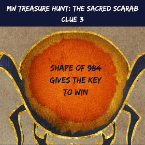 MW Treasure Hunt: The Sacred Scarab: Clue 4 released Mysterious Writings