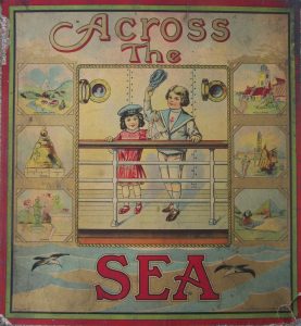 milton bradley across the sea board game 1900 vintage boar game