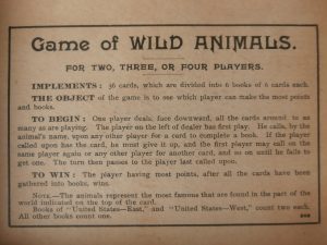 antique game Mcloughlin Bros. Wild Animals 1900