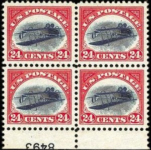 Block of Four  Inverted Jenny Stamps