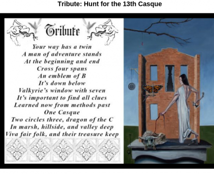 Clue From John Michaels for The Tribute: Hunt for the 13th Casque in the Secret Armchair Treasure Hunt
