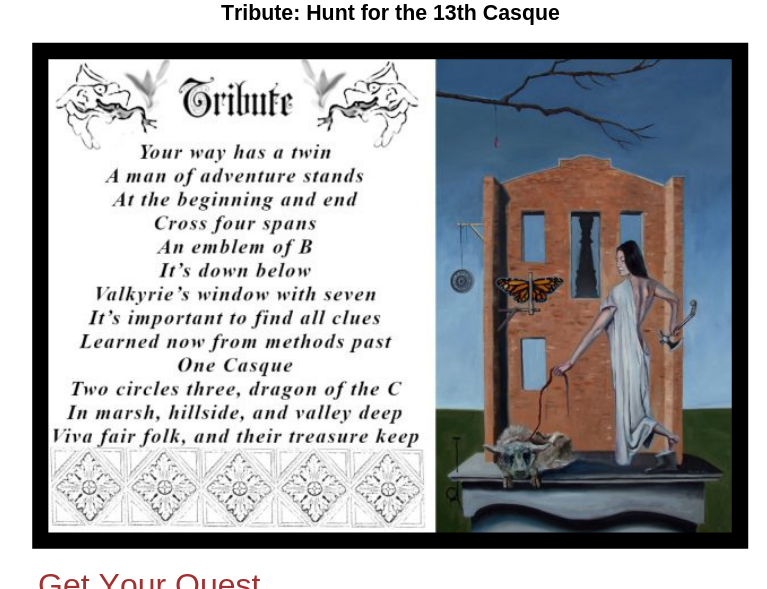Tribute: Hunt for the 13th Casque: Nine Months and Still in the Ground ...
