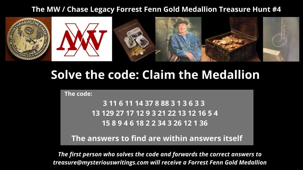 mw chase legacy forrest fenn gold medallion treasure hunt #4