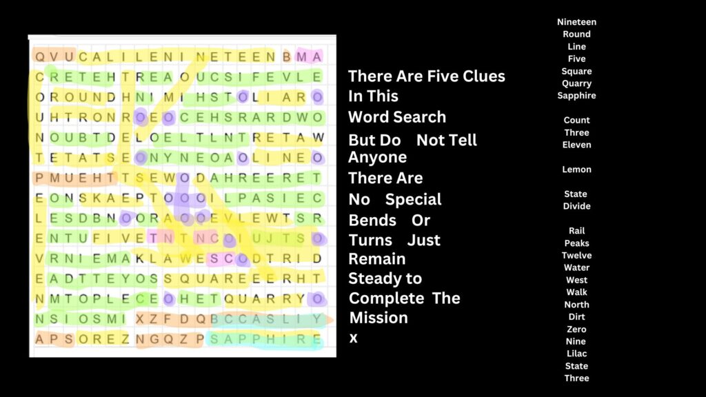 Word Search Secret Message There's Treasure Inside