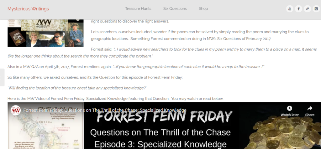 Marry to a Map Clues Forrest Fenn Justin Posey His bride