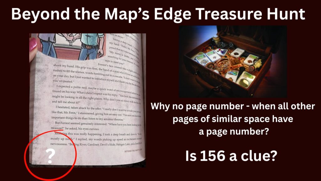Beyond the map's edge page clue of 156 - it's missing page number 156