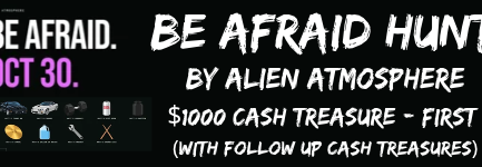 Six Questions – Treasure Hunt Spotlight: Featuring The Be Afraid Hunt by Alien Atmosphere